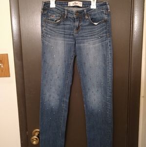 Hollister rhinestone studded skinny jeans
